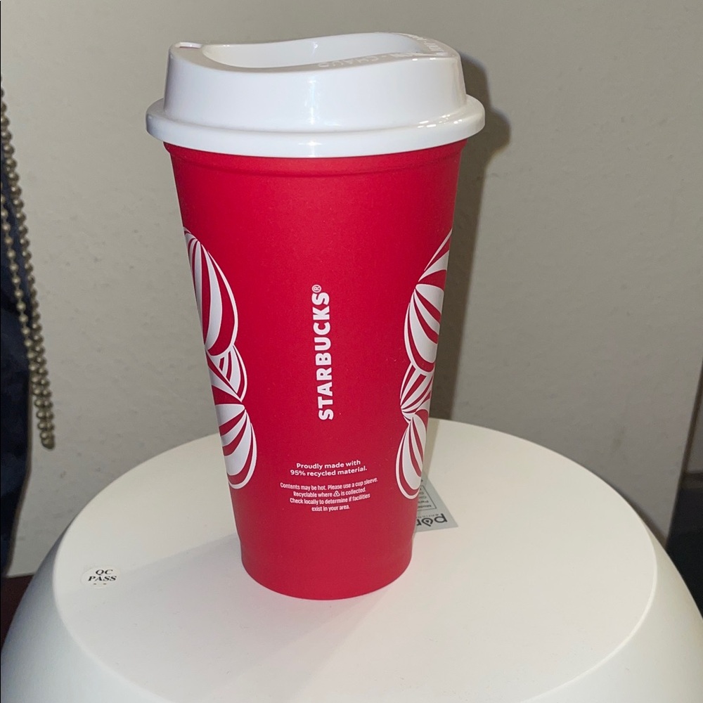Starbucks Red and White Swirl Tumbler - Picture 2 of 5